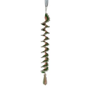 Handmade Colorful Green Cream & Coral Acrylic Crochet Spiral Wind Spinner Decor